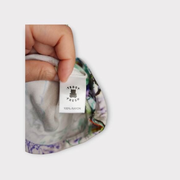 Teddy Fresh x MyFawnwy Men's Camp Shirt Sm Multicolor Bear Snake Statement - Picture 4 of 9